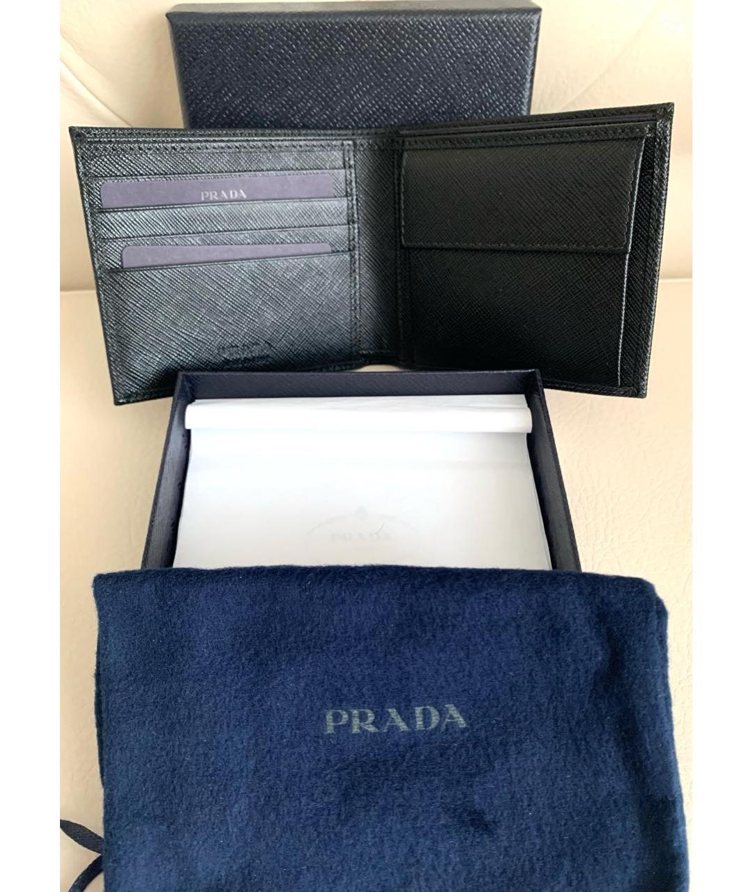 PRADA Черный кожаный кошелек, фото 5