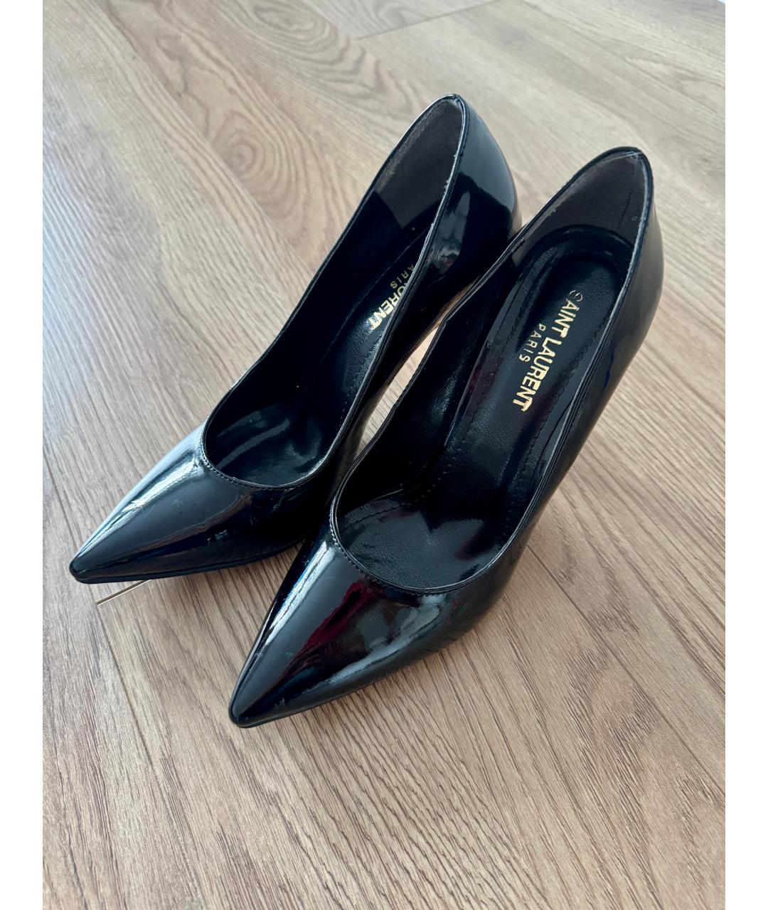 SAINT LAURENT Черные кожаные туфли, фото 5