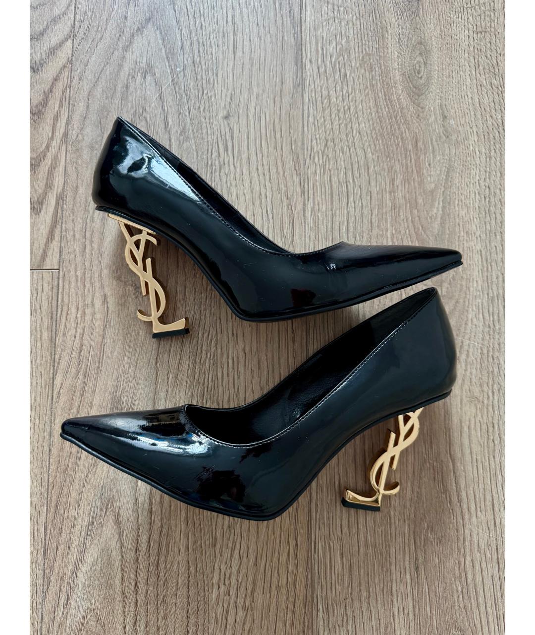 SAINT LAURENT Черные кожаные туфли, фото 4