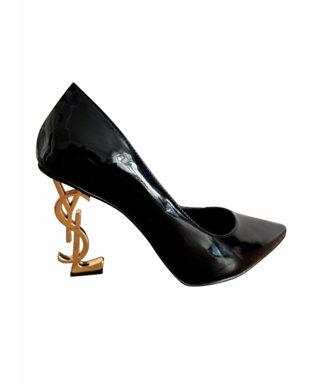 SAINT LAURENT Черные кожаные туфли, фото 1