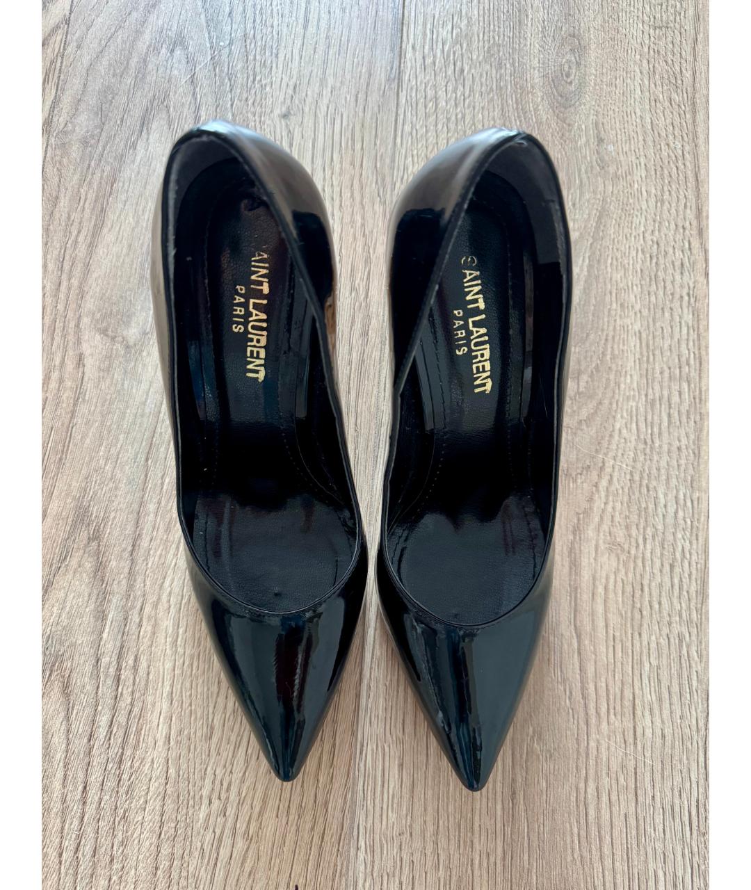 SAINT LAURENT Черные кожаные туфли, фото 3