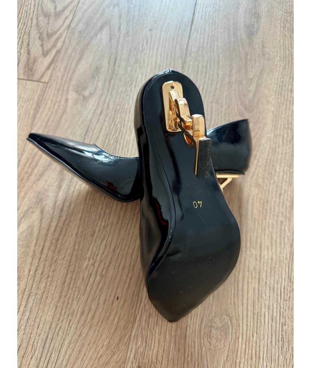 SAINT LAURENT Черные кожаные туфли, фото 6