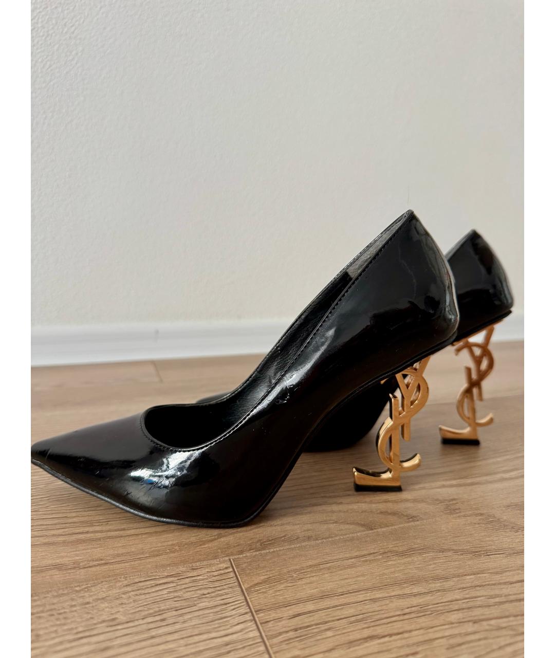 SAINT LAURENT Черные кожаные туфли, фото 2