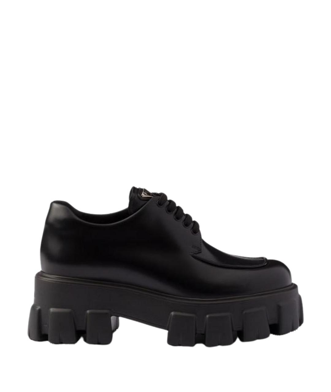 PRADA Черные кожаные лоферы, фото 1