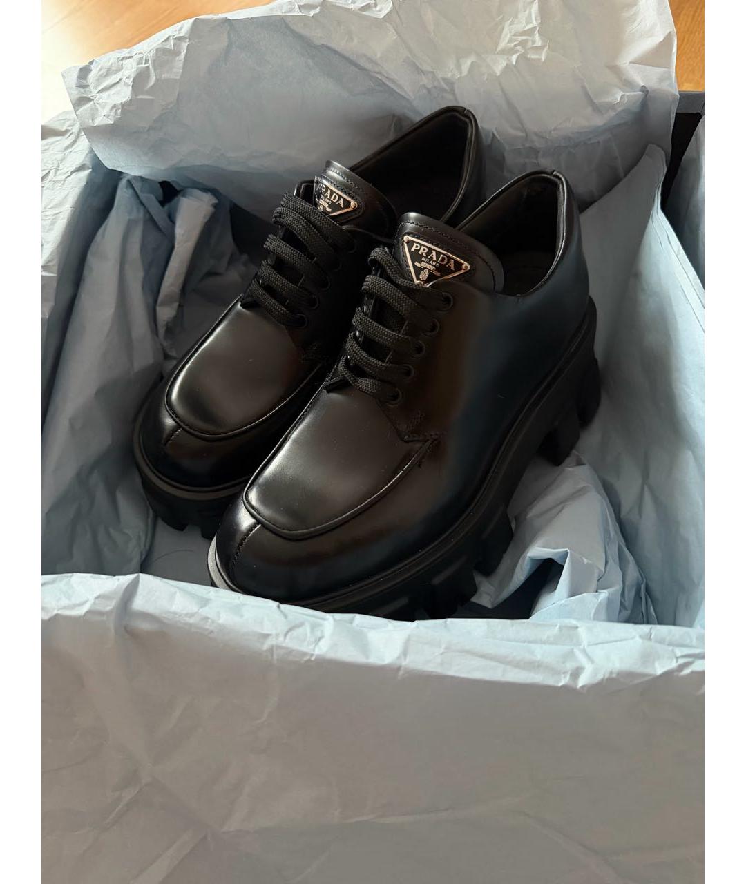 PRADA Черные кожаные лоферы, фото 6