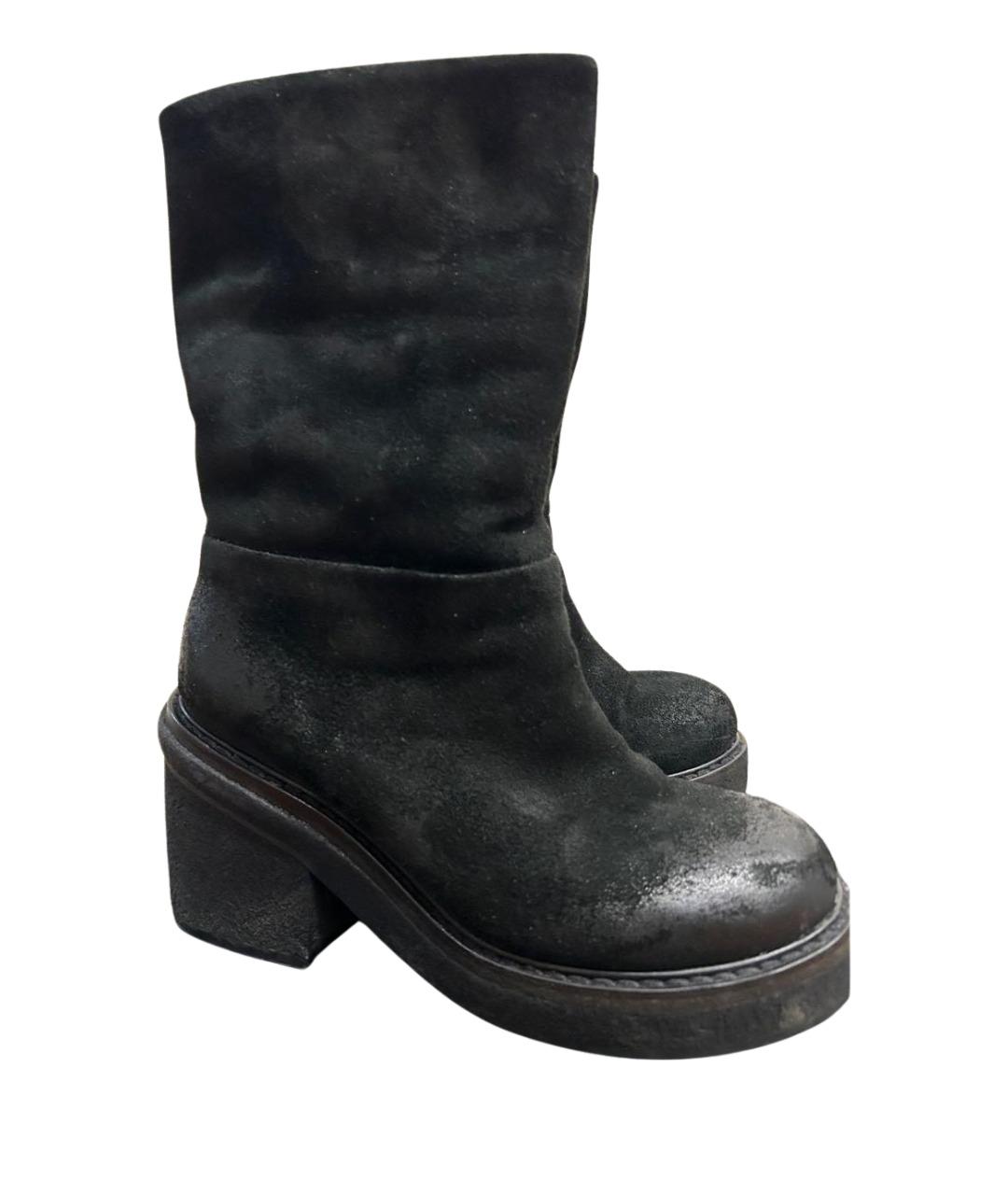 MARSELL Черные нубуковые сапоги, фото 1