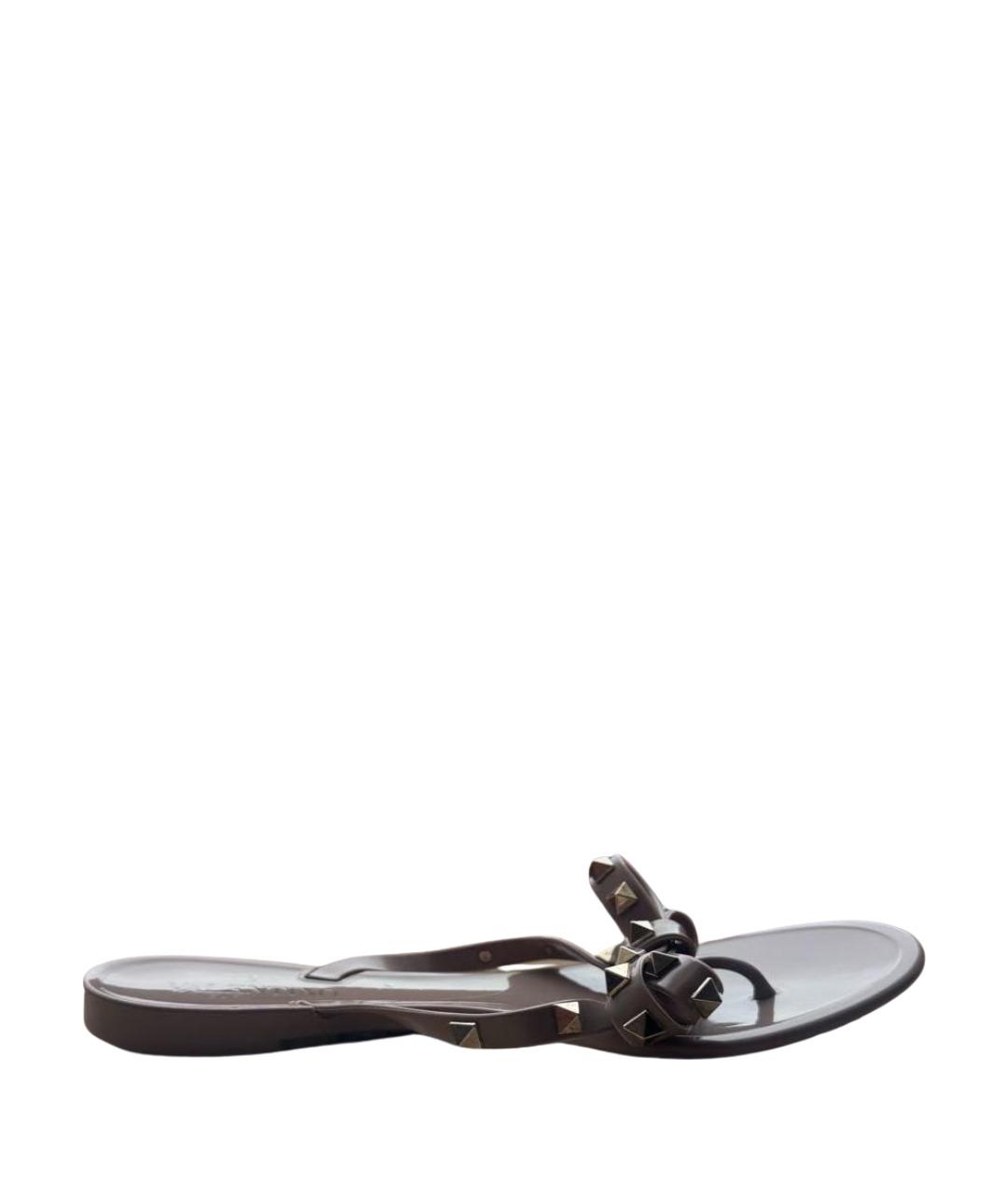 VALENTINO Бежевые резиновые шлепанцы, фото 1