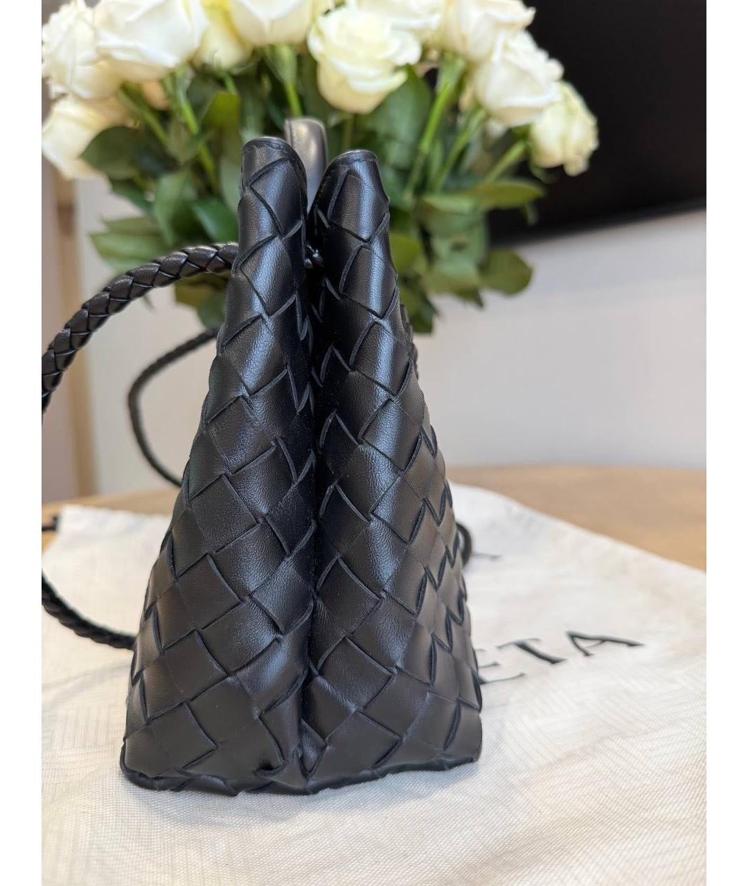 BOTTEGA VENETA Черная кожаная сумка с короткими ручками, фото 5