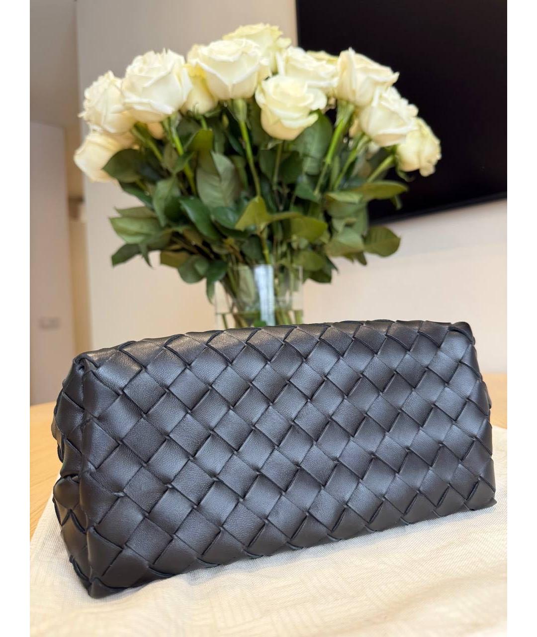 BOTTEGA VENETA Черная кожаная сумка с короткими ручками, фото 4