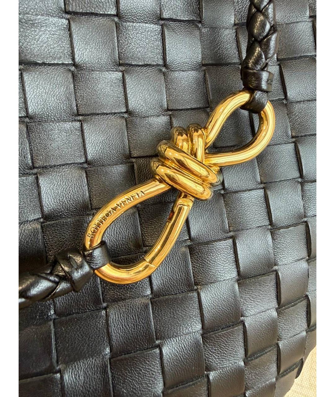 BOTTEGA VENETA Черная кожаная сумка с короткими ручками, фото 7