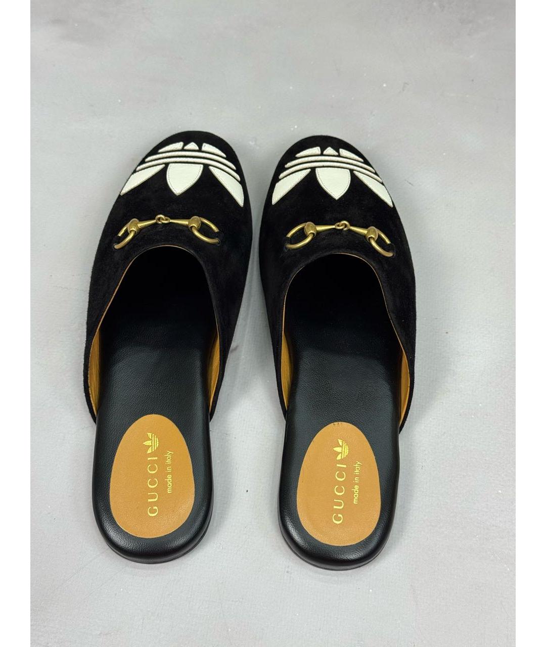 GUCCI Черные замшевые мюли, фото 4