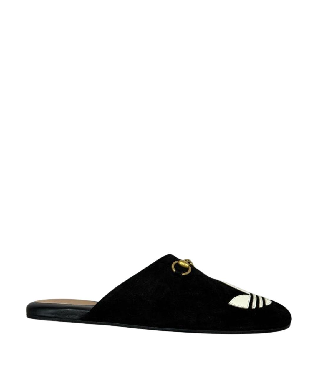 GUCCI Черные замшевые мюли, фото 1