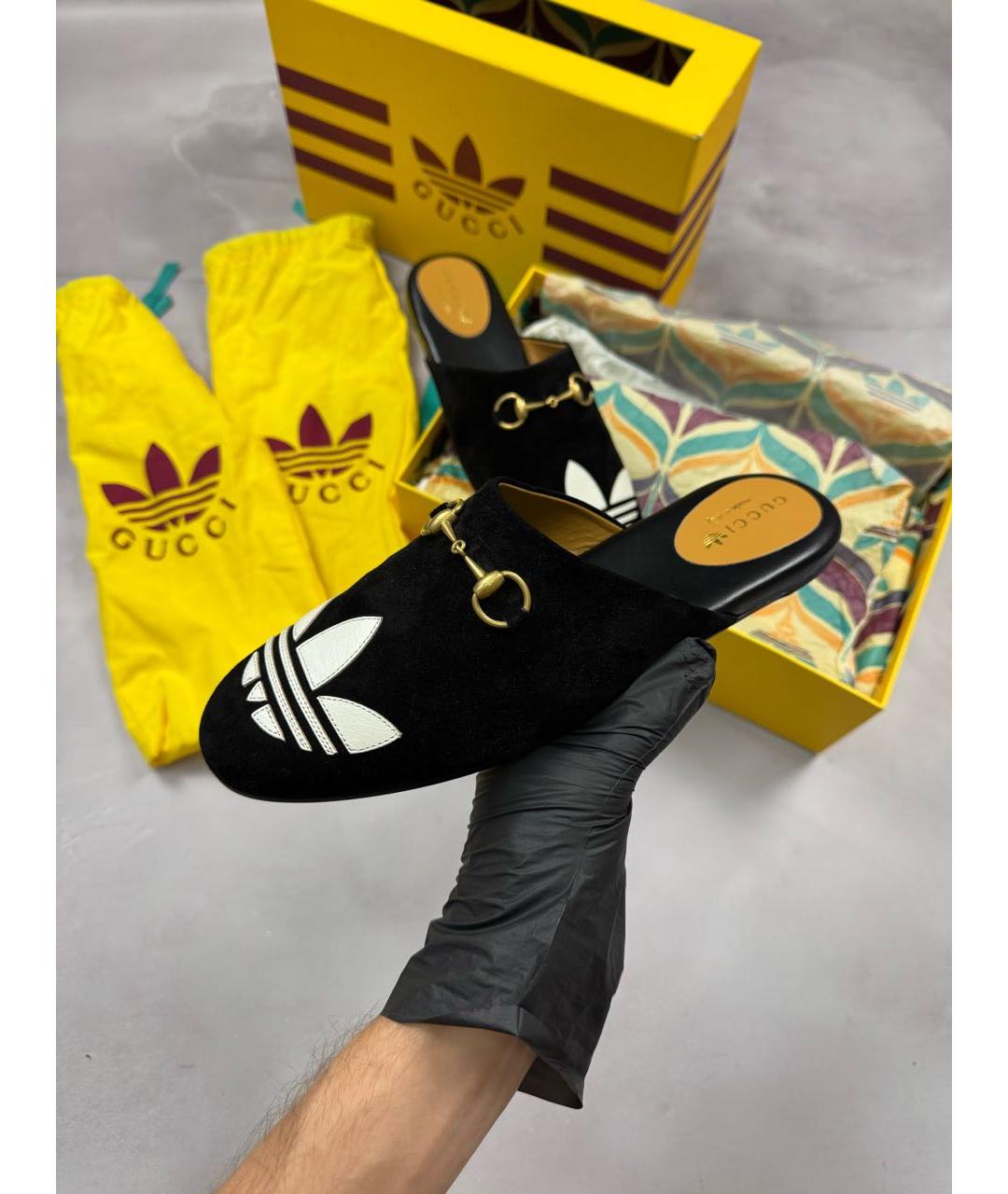 GUCCI Черные замшевые мюли, фото 2