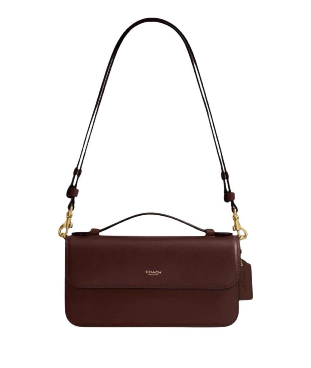 COACH Коричневая кожаная сумка через плечо, фото 1