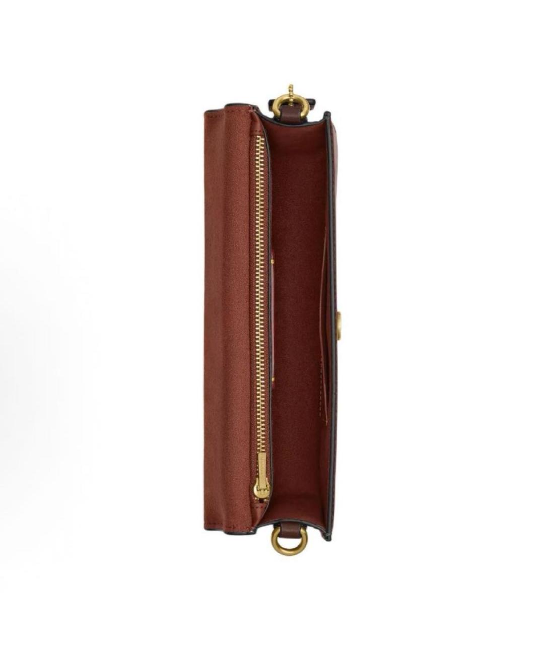 COACH Коричневая кожаная сумка через плечо, фото 3