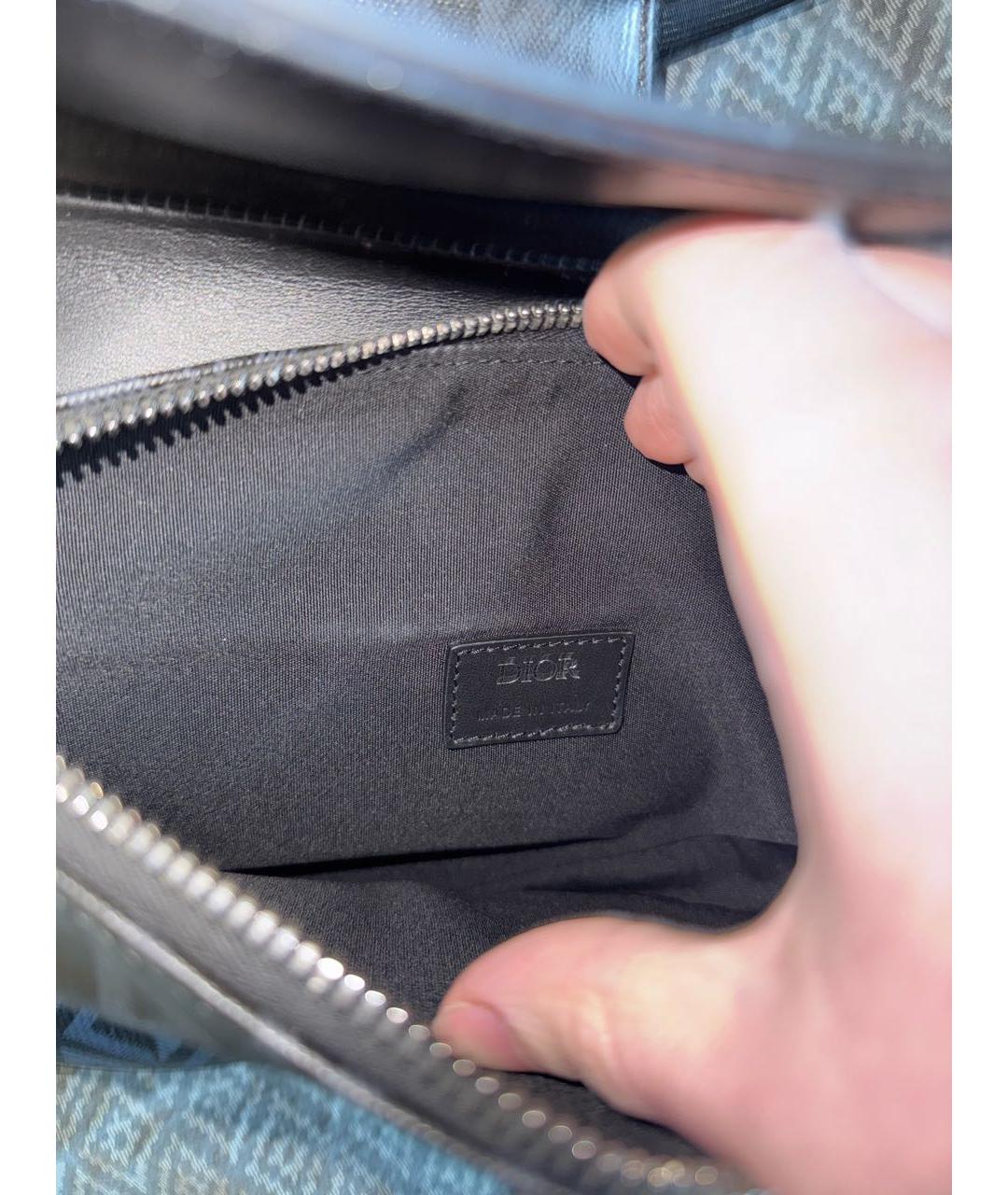 CHRISTIAN DIOR Черная кожаная поясная сумка, фото 5