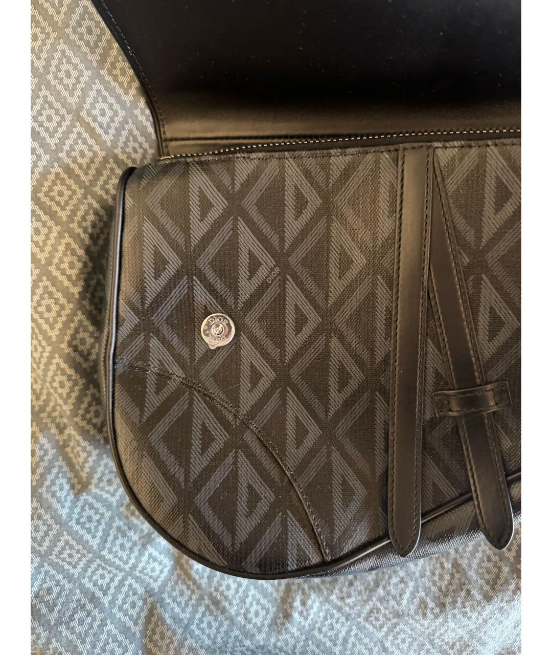 CHRISTIAN DIOR Черная кожаная поясная сумка, фото 4