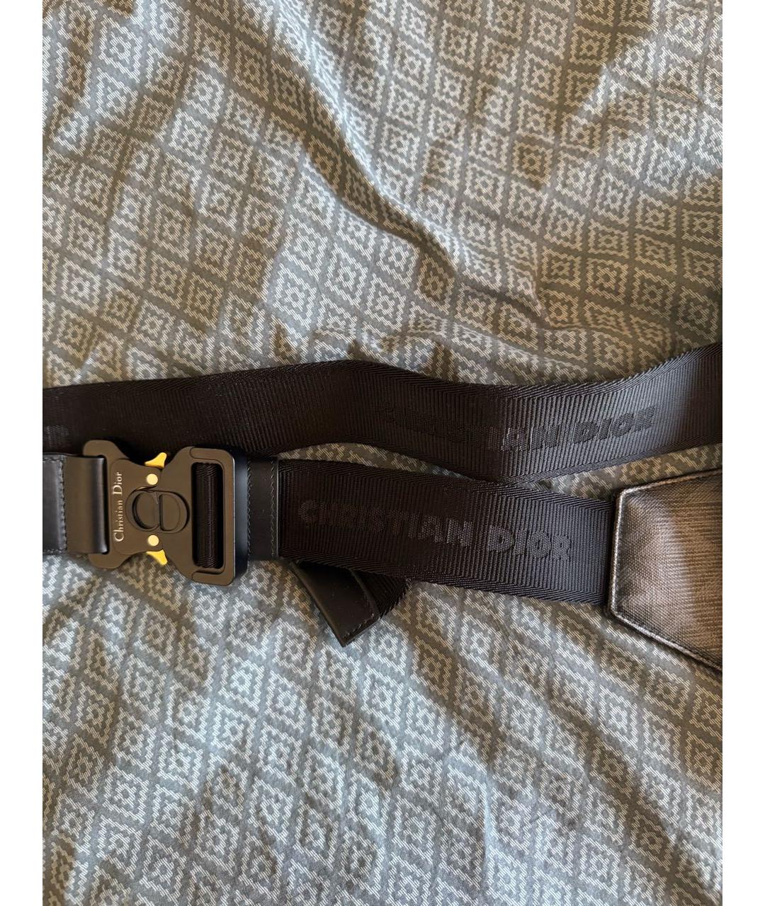 CHRISTIAN DIOR Черная кожаная поясная сумка, фото 2