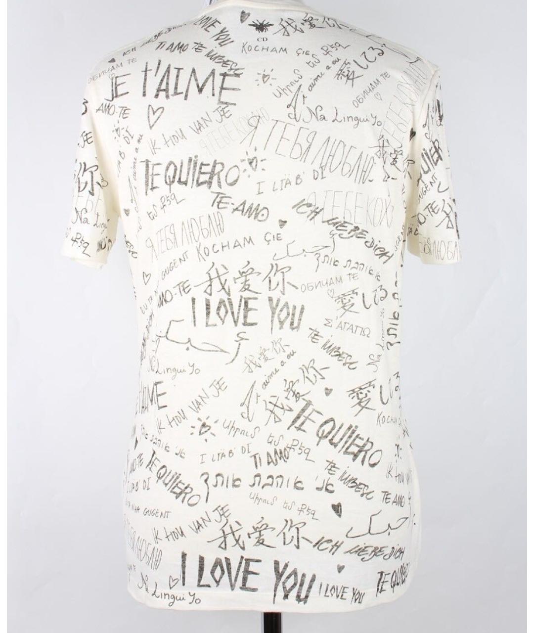 CHRISTIAN DIOR Белая хлопковая футболка, фото 4