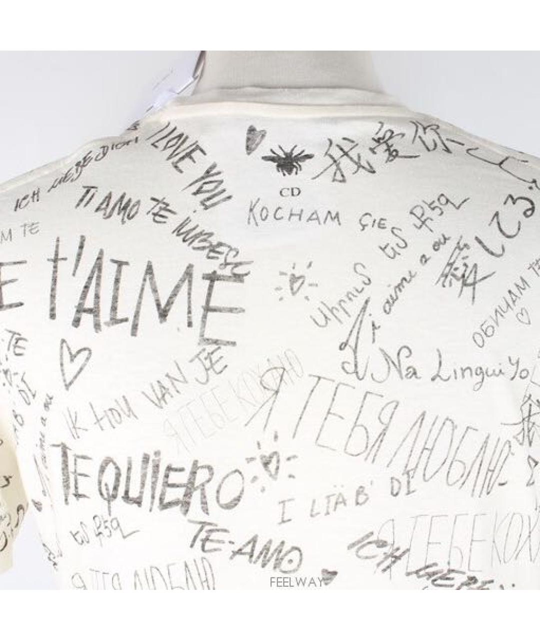 CHRISTIAN DIOR Белая хлопковая футболка, фото 3