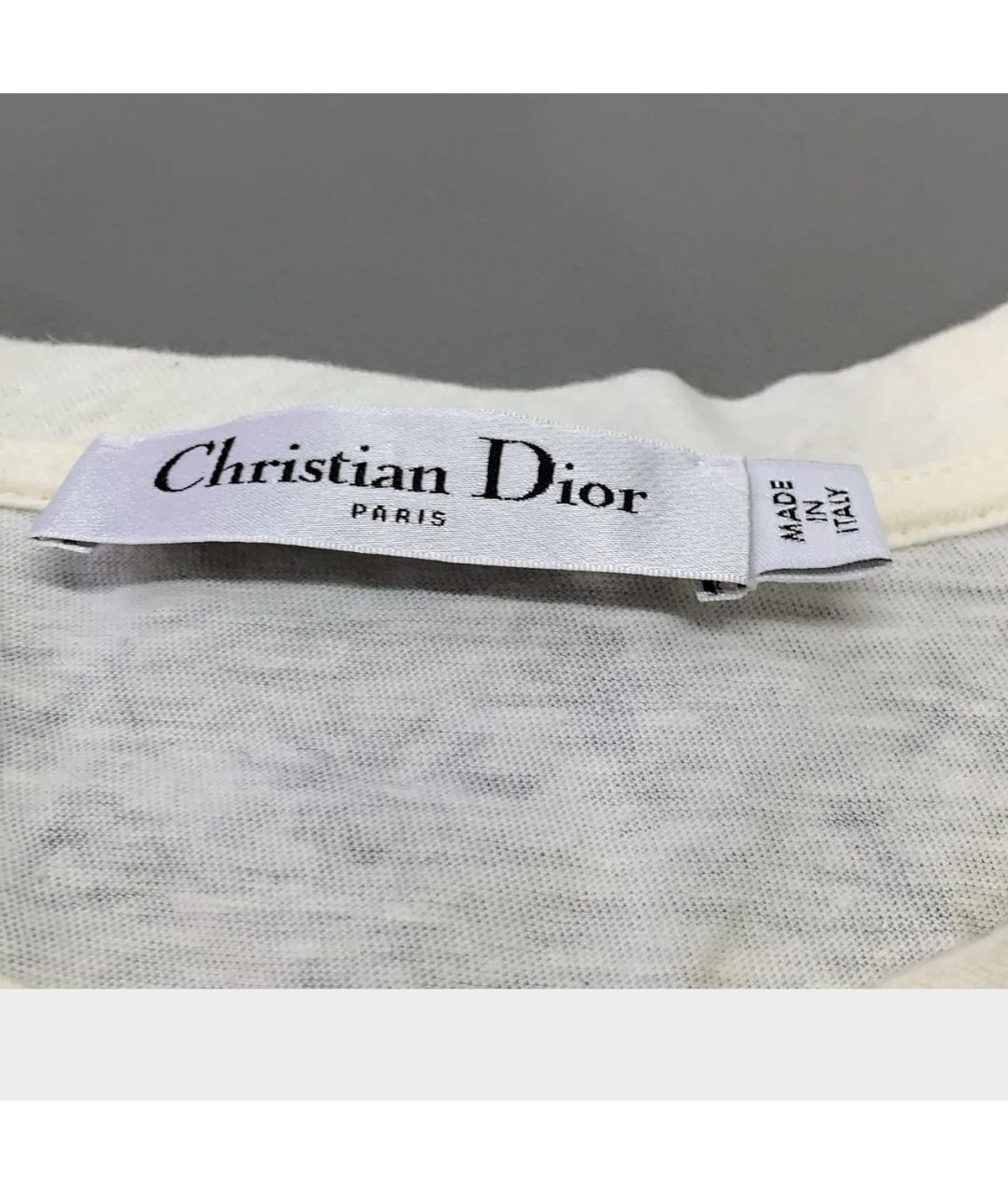 CHRISTIAN DIOR Белая хлопковая футболка, фото 8