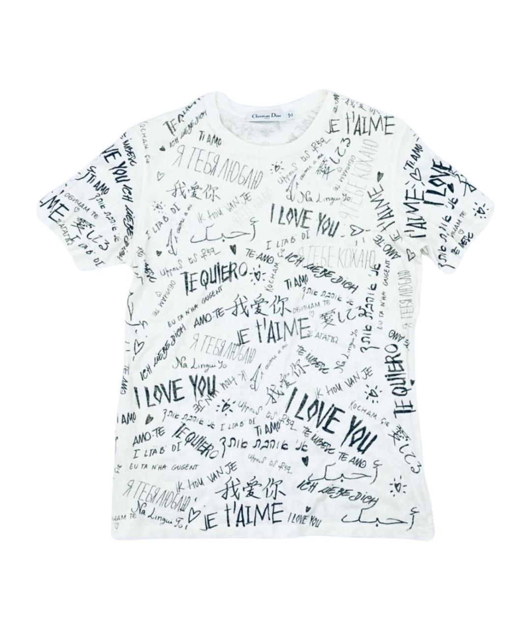 CHRISTIAN DIOR Белая хлопковая футболка, фото 1