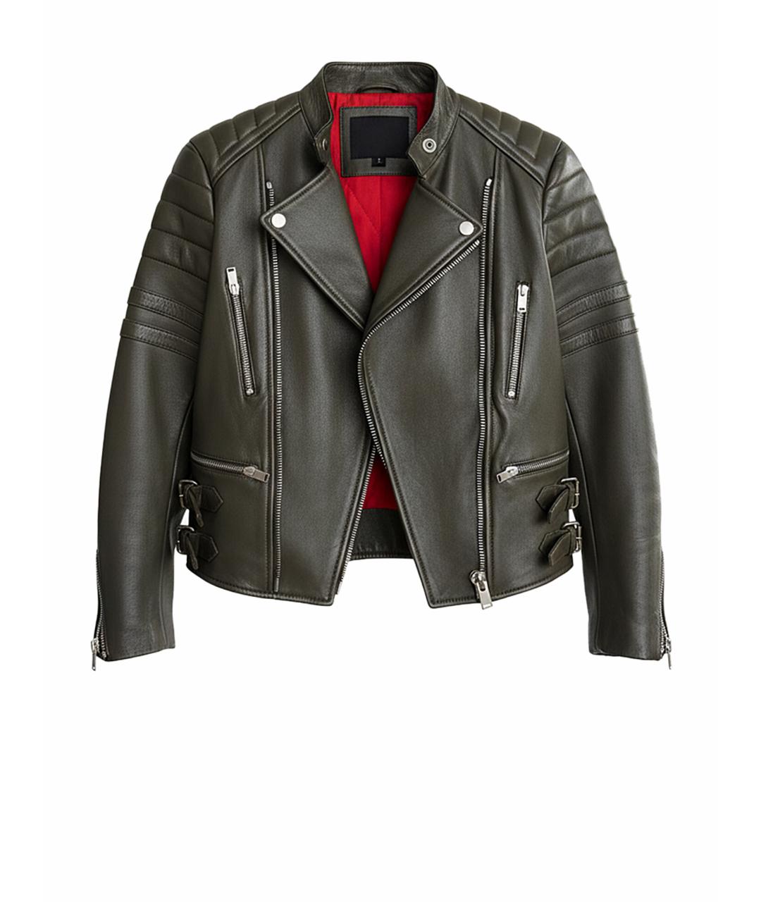 CELINE Зеленая кожаная куртка, фото 1