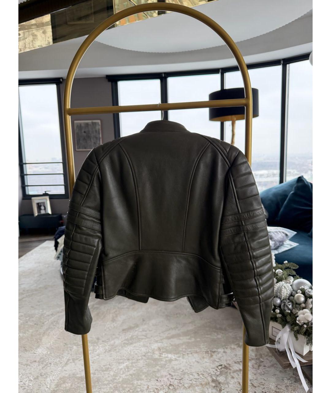 CELINE Зеленая кожаная куртка, фото 2