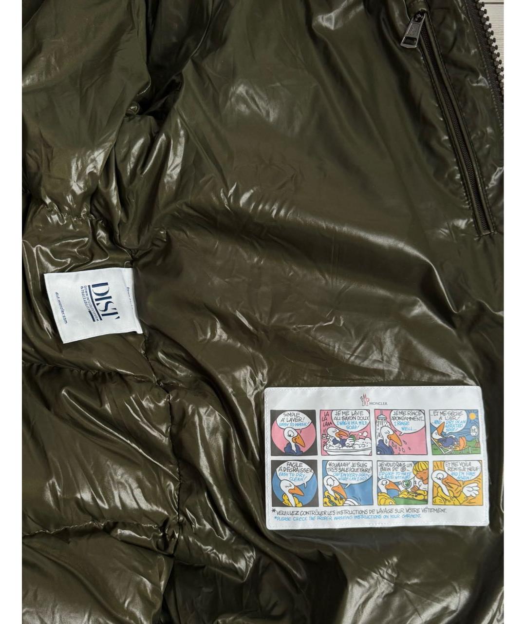 MONCLER Хаки полиэстеровая куртка, фото 5