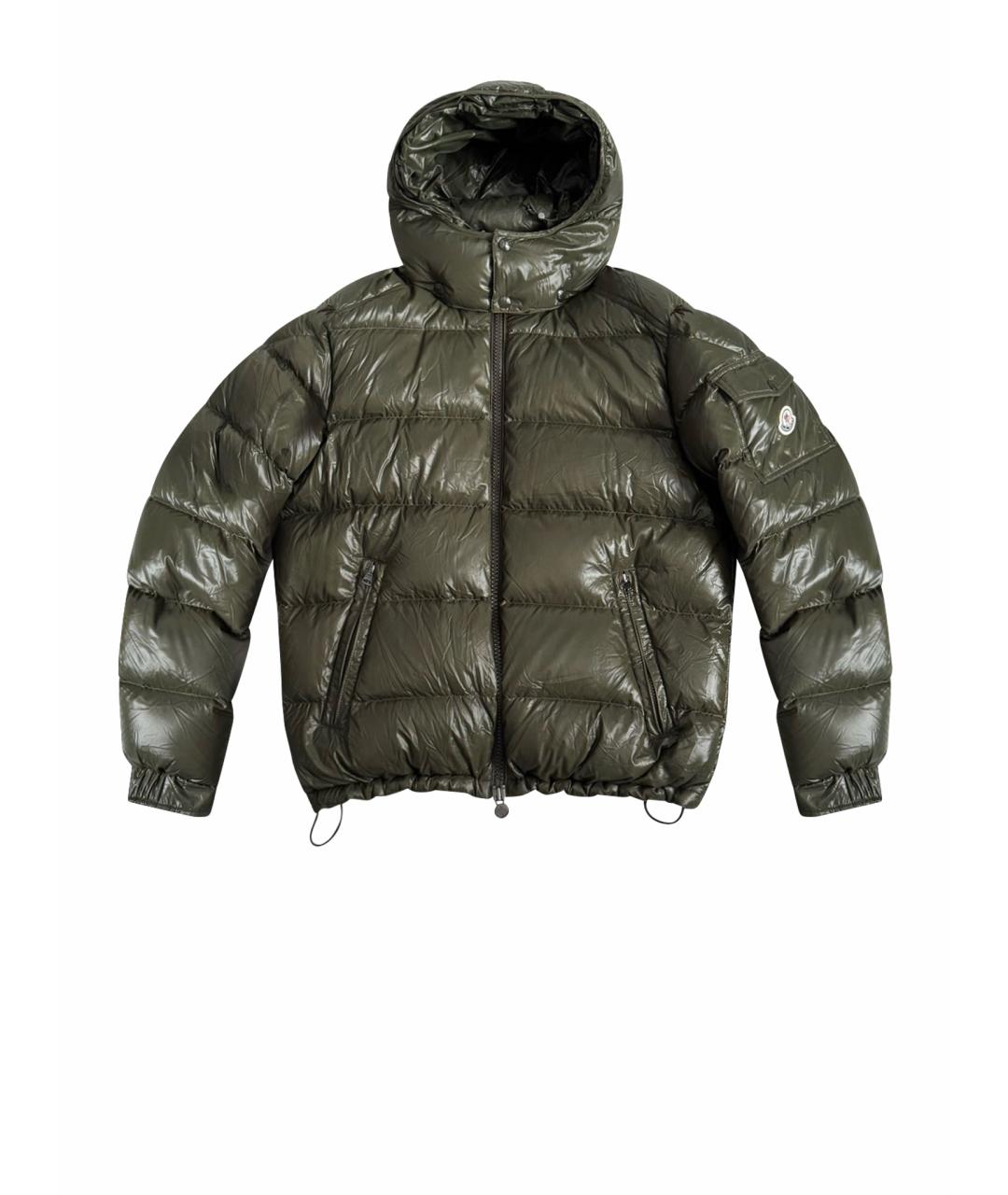 MONCLER Хаки полиэстеровая куртка, фото 1