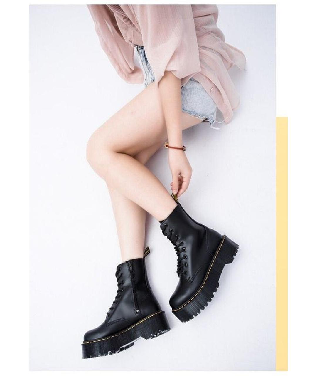 DR. MARTENS Черные кожаные ботинки, фото 5