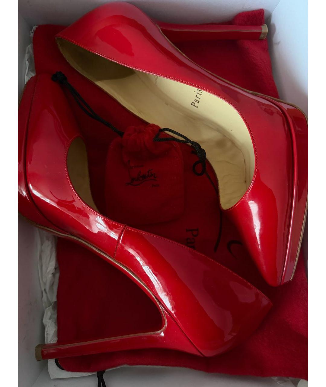 CHRISTIAN LOUBOUTIN Красные туфли из лакированной кожи, фото 3