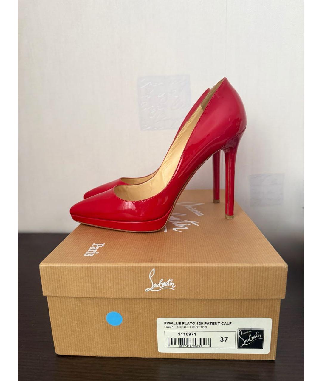 CHRISTIAN LOUBOUTIN Красные туфли из лакированной кожи, фото 5