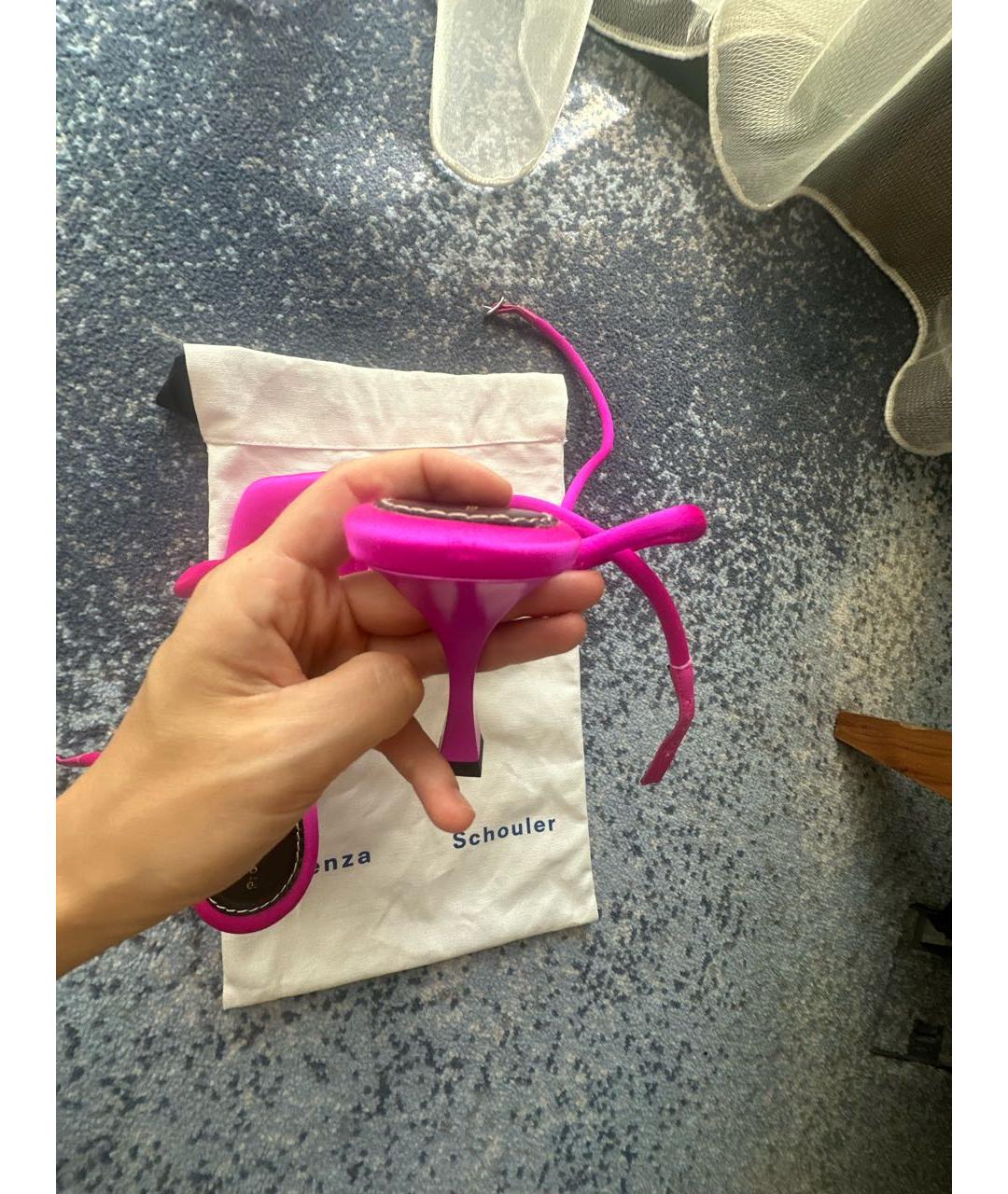 PROENZA SCHOULER Розовые текстильные босоножки, фото 8