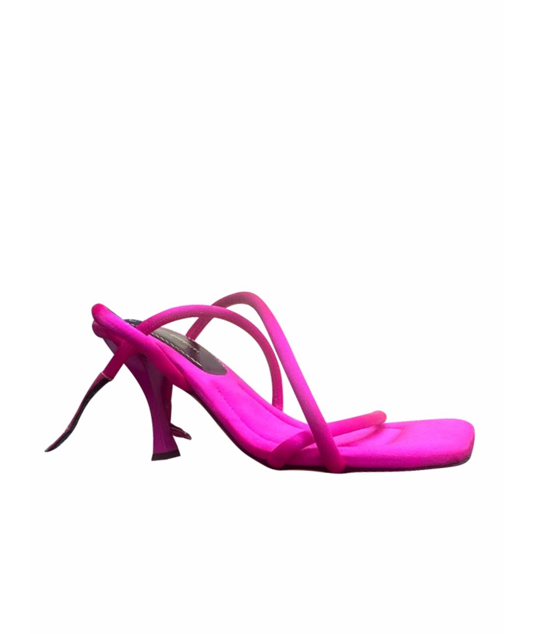 PROENZA SCHOULER Розовые текстильные босоножки, фото 1