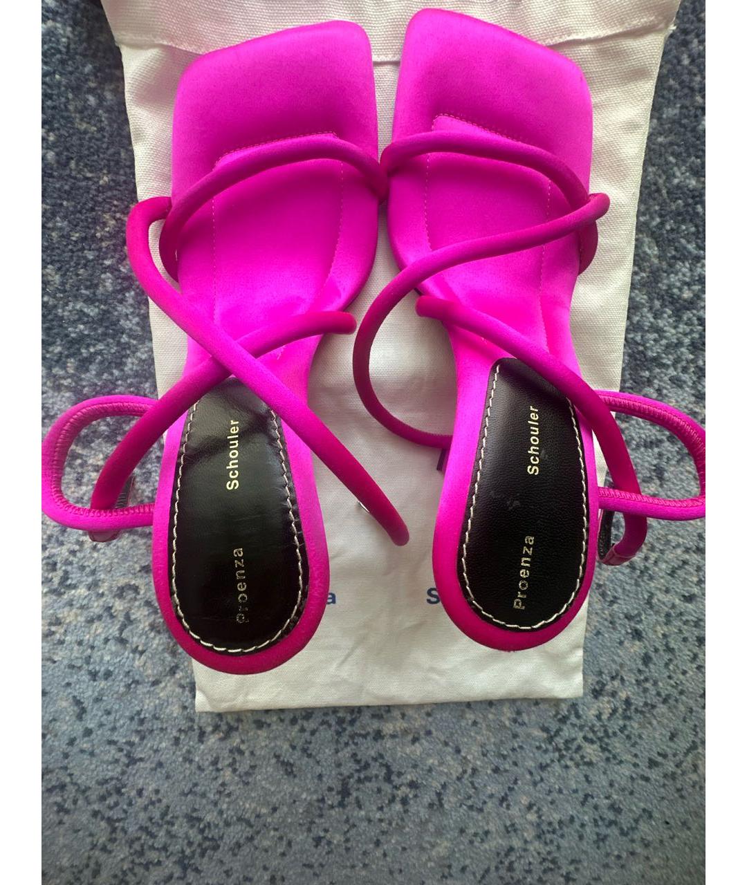 PROENZA SCHOULER Розовые текстильные босоножки, фото 5
