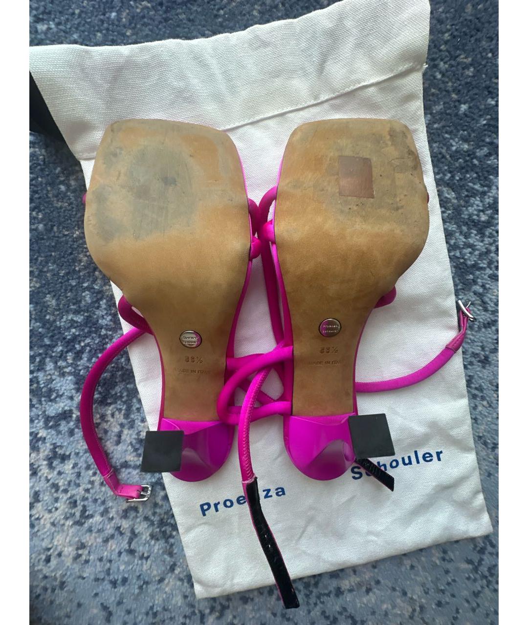 PROENZA SCHOULER Розовые текстильные босоножки, фото 7