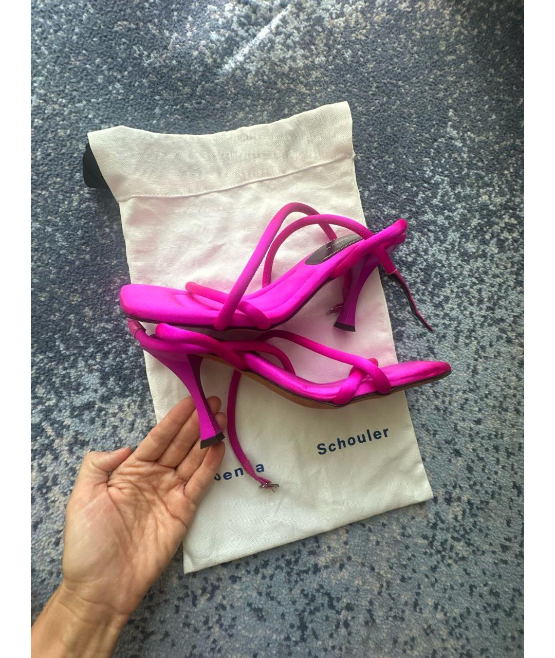 PROENZA SCHOULER Розовые текстильные босоножки, фото 9