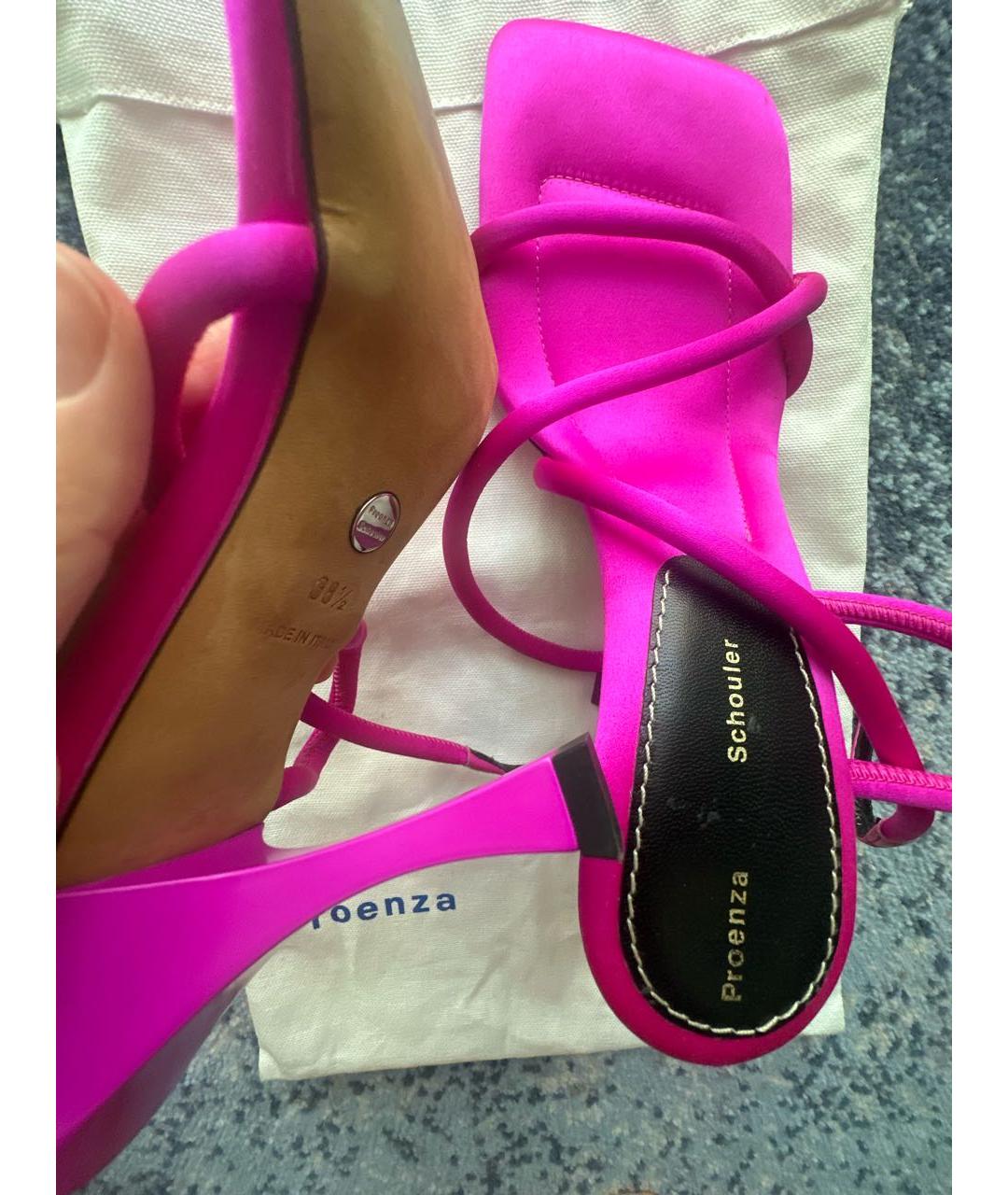PROENZA SCHOULER Розовые текстильные босоножки, фото 6