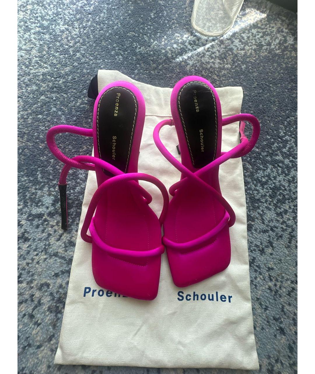 PROENZA SCHOULER Розовые текстильные босоножки, фото 2