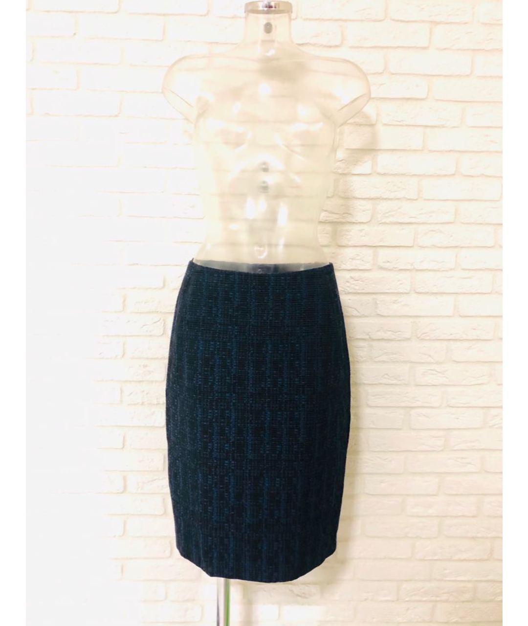 HUGO BOSS Темно-синяя кашемировая юбка миди, фото 2
