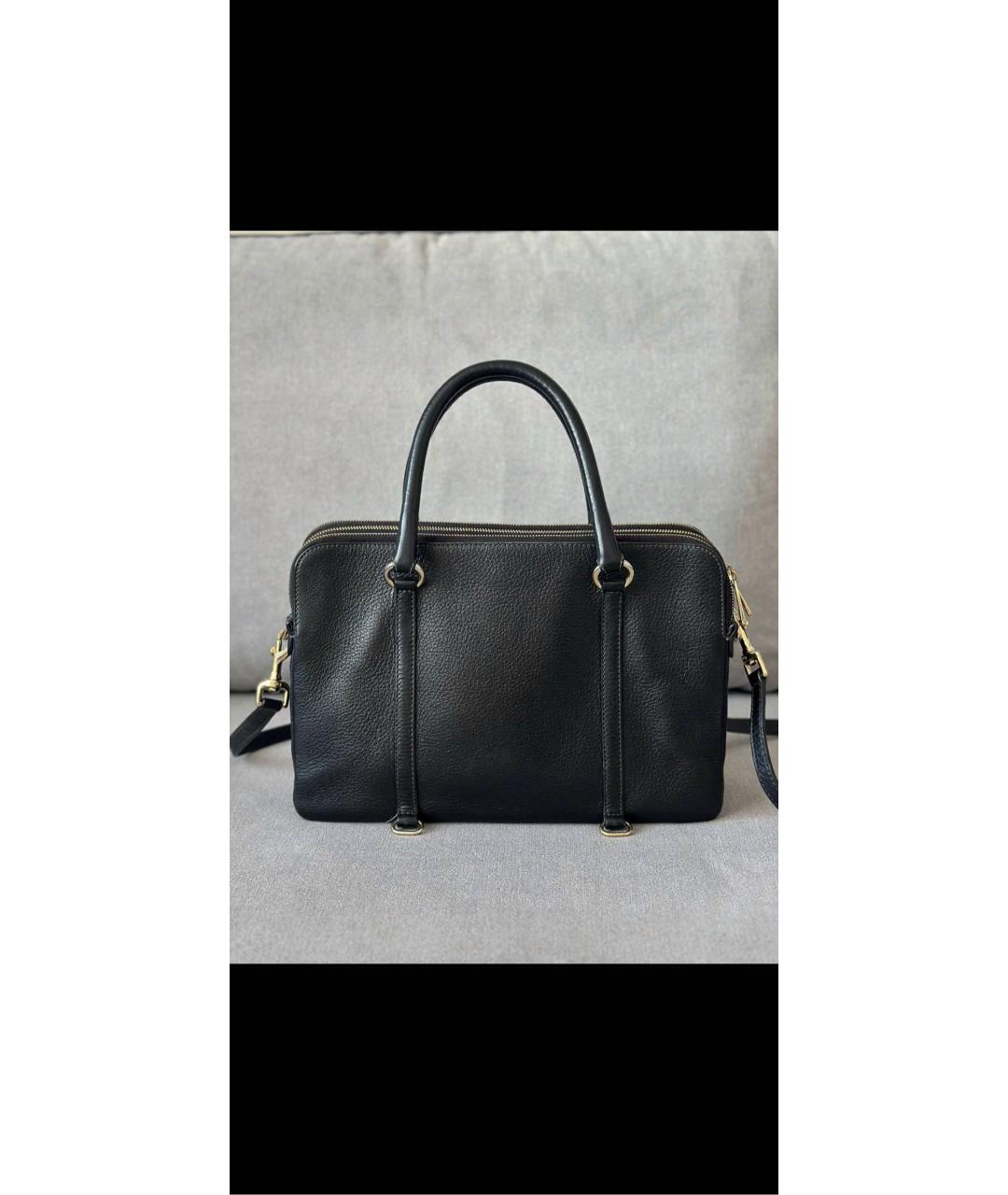 DOLCE&GABBANA Черная кожаная сумка с короткими ручками, фото 2