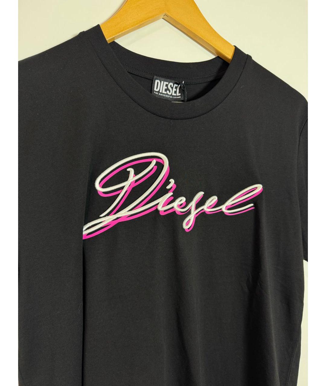 DIESEL Черная хлопковая футболка, фото 3