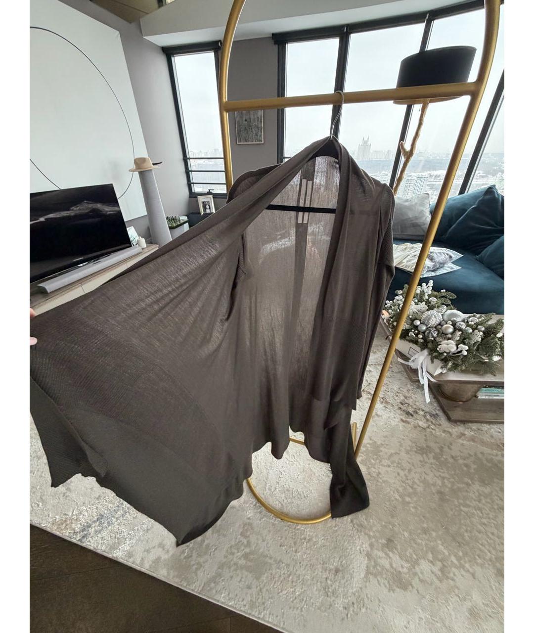 RICK OWENS Зеленый хлопковый кардиган, фото 3