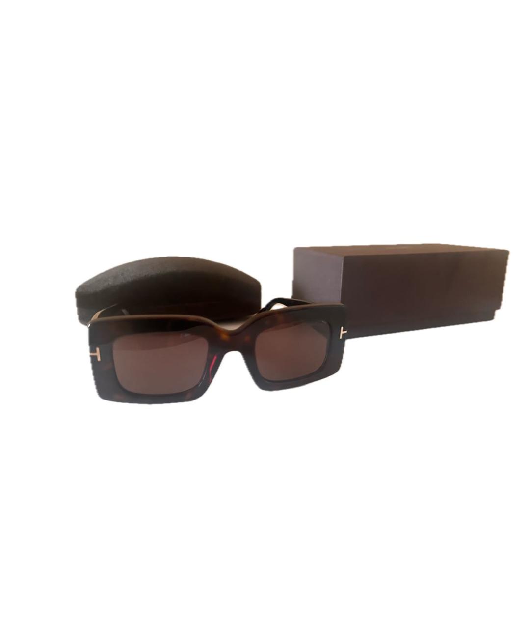 TOM FORD Коричневые пластиковые солнцезащитные очки, фото 2