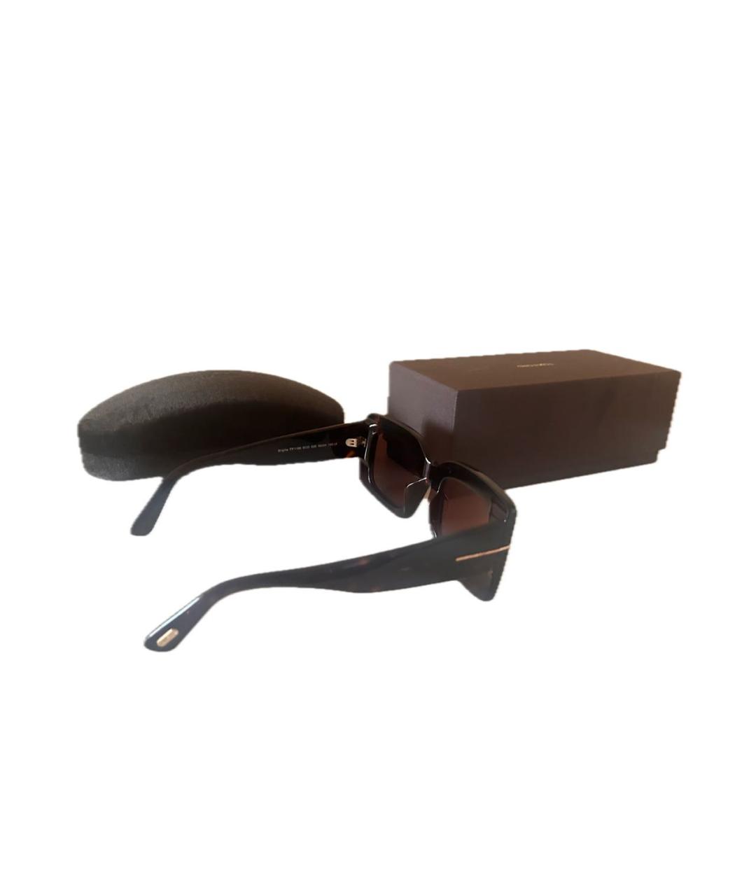 TOM FORD Коричневые пластиковые солнцезащитные очки, фото 3