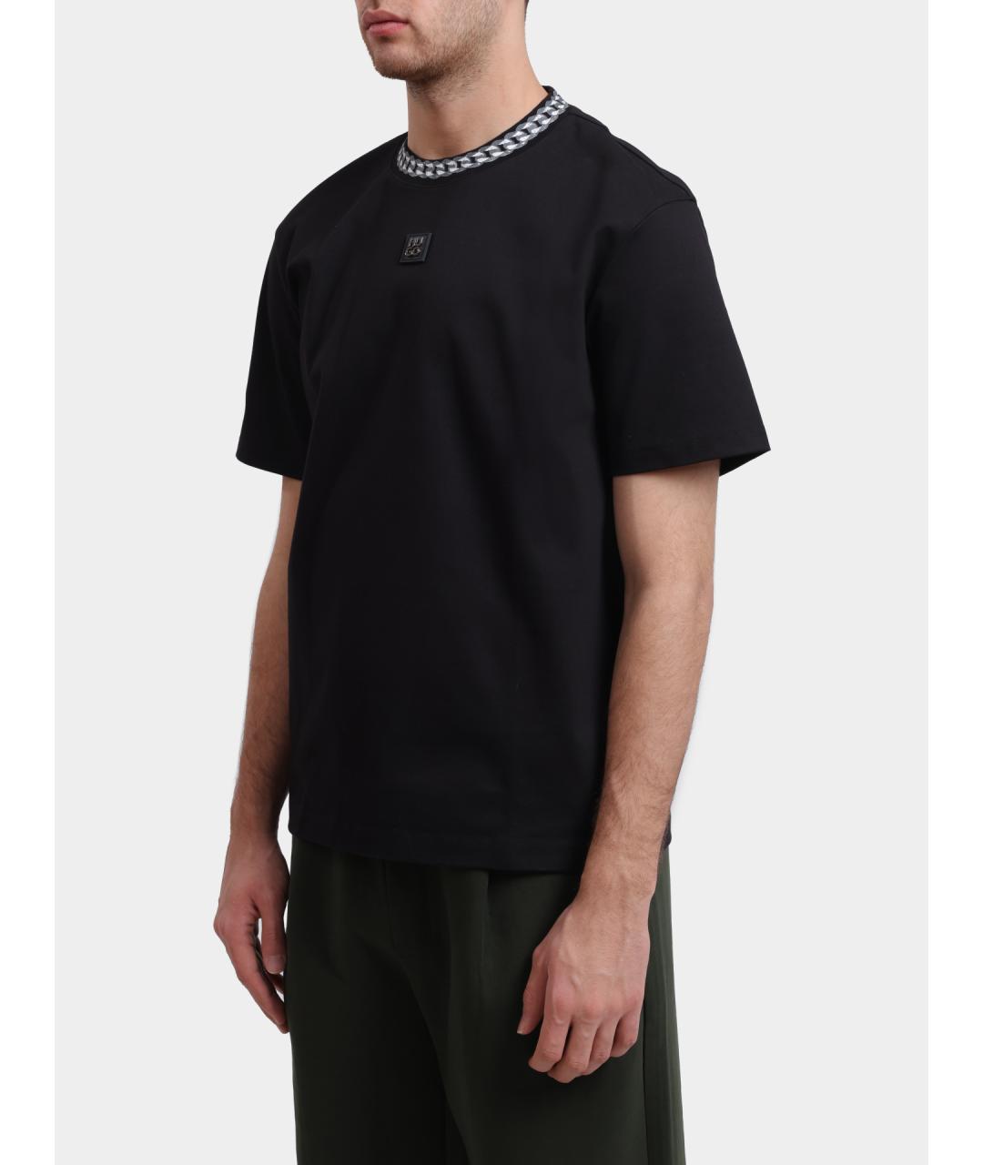 HUGO Черная хлопковая футболка, фото 2