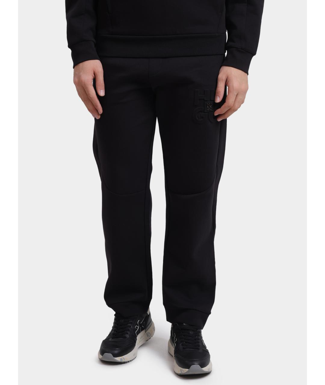 HUGO Черные хлопковые повседневные брюки, фото 5