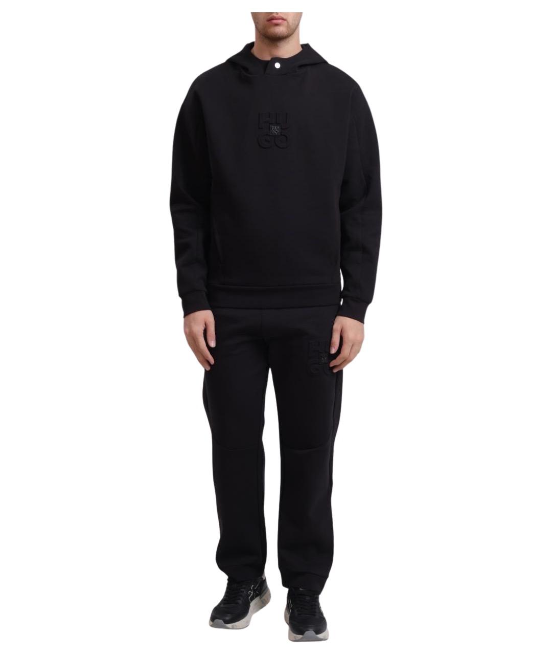 HUGO Черные хлопковые повседневные брюки, фото 1