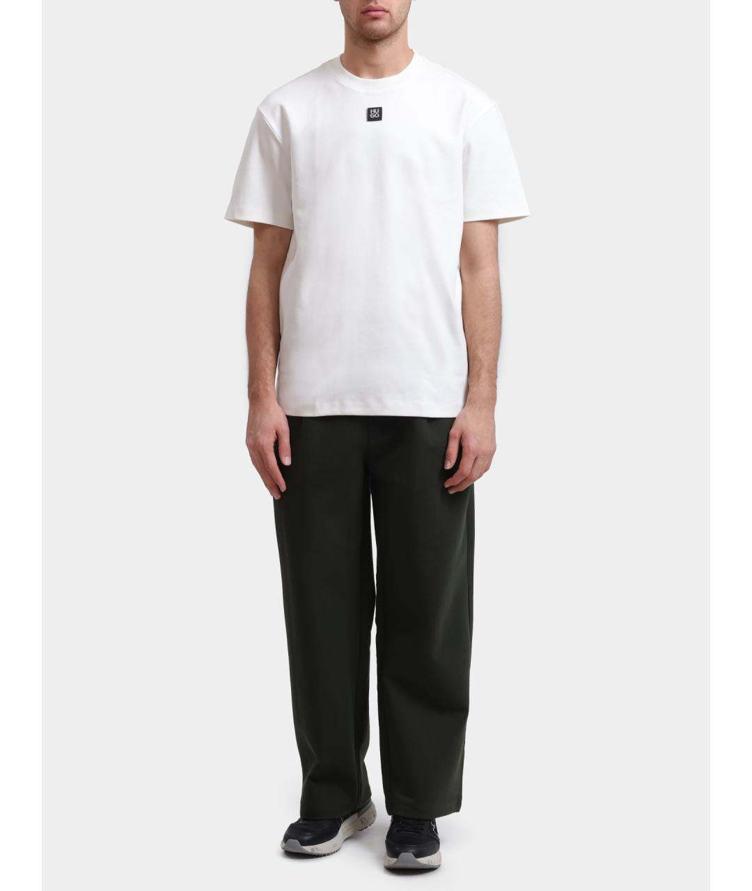 HUGO Белая хлопковая футболка, фото 2